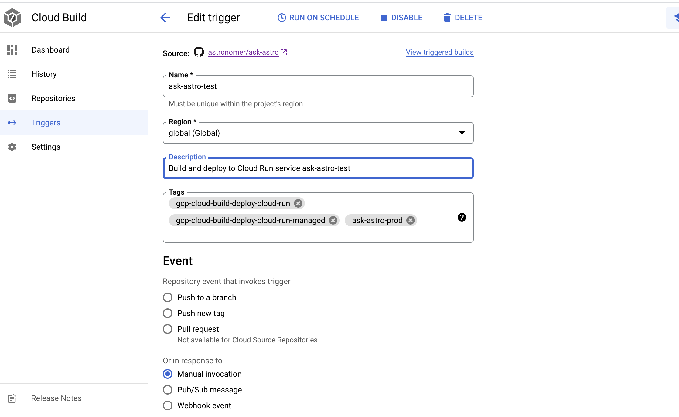 cloud build config1