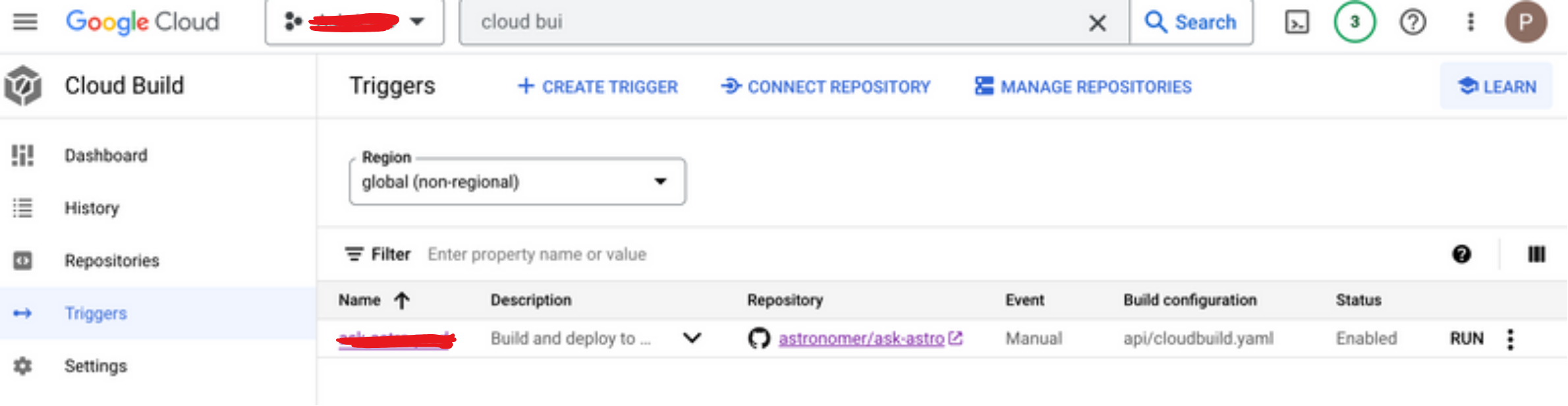 cloud build trigger